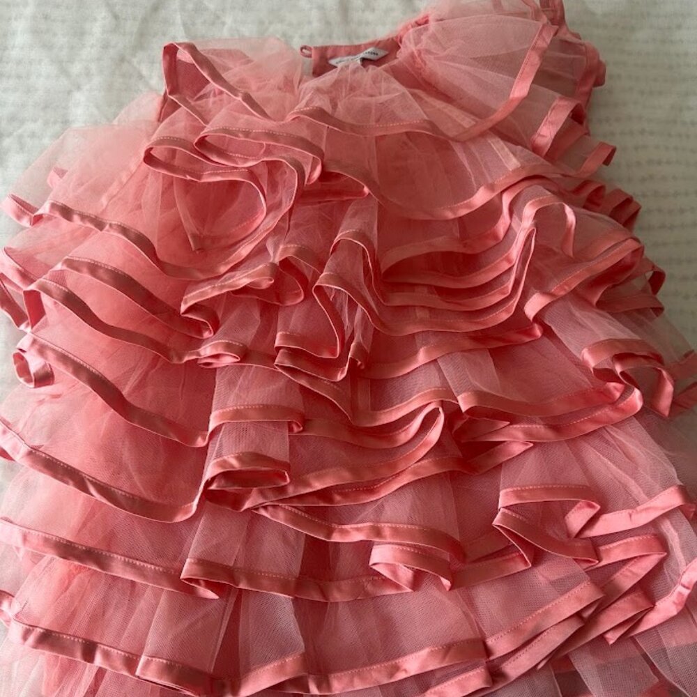 LITTLE MARC JACOBS Girls Mini Me Pink Tulle Silk Ribbon - Picture 2 of 4